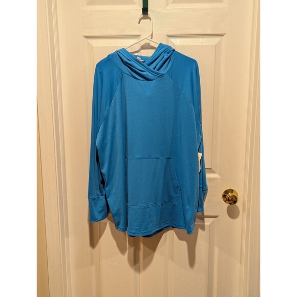 Lularoe Size 3xl NWT Cerulean Blue Amber Hoodie - Picture 1 of 7